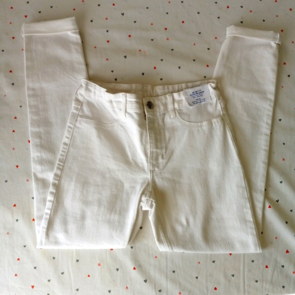 H&M GIRLS WHITE SKINNY FIT JEANS SZ 10-12
